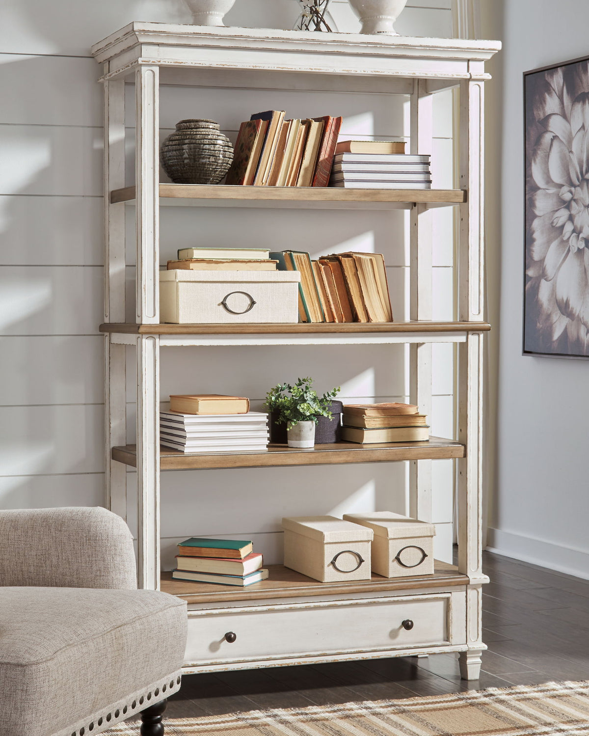 Realyn - Bookcase - Brown / White by Ashley – view 4