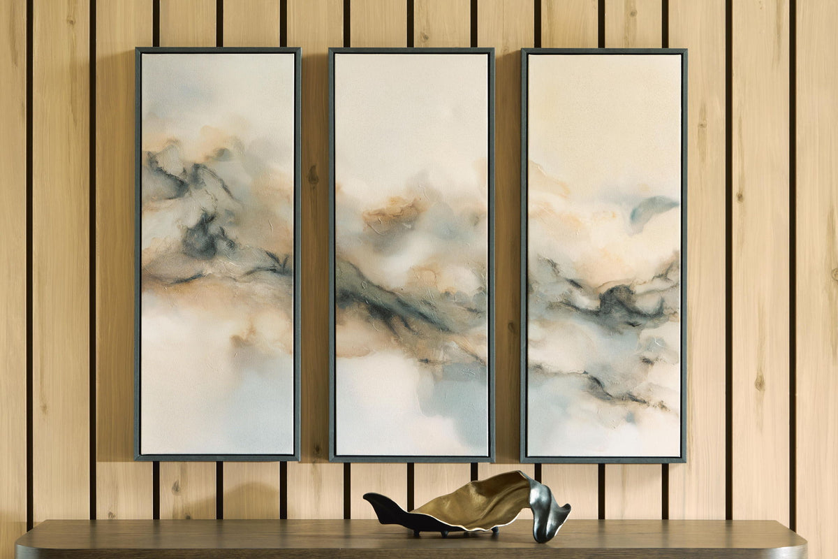 Larrondale - Wall Art Set (Set of 3) - Black / Gray / Brown by Ashley – view 4