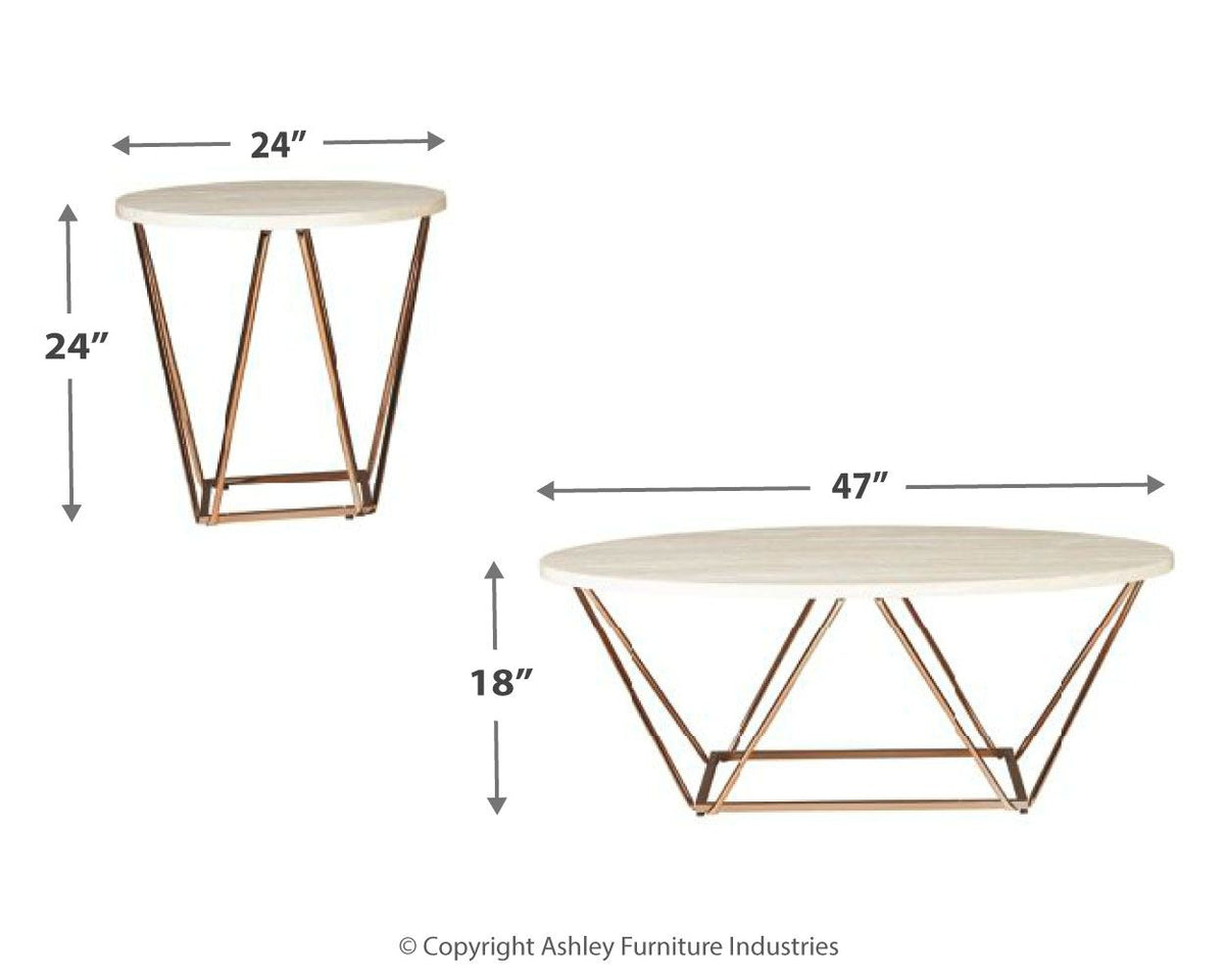 Tarica - Occasional Table Set (Set of 3) - White / Metallic by Ashley – view 4
