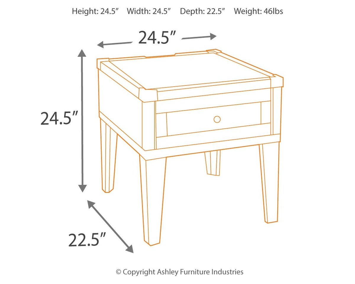 Todoe - Rectangular End Table - Dark Gray by Ashley – view 4