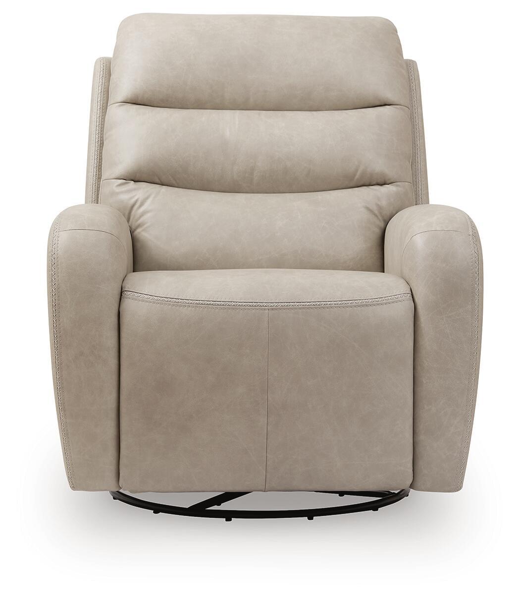 Motion-Max - Swivel Glider Power Recliner - Stonewash by Ashley – view 4