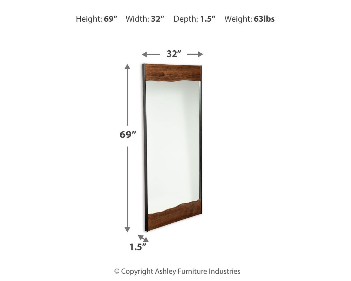 Panchali - Floor Mirror - Brown / Black by Ashley – view 4