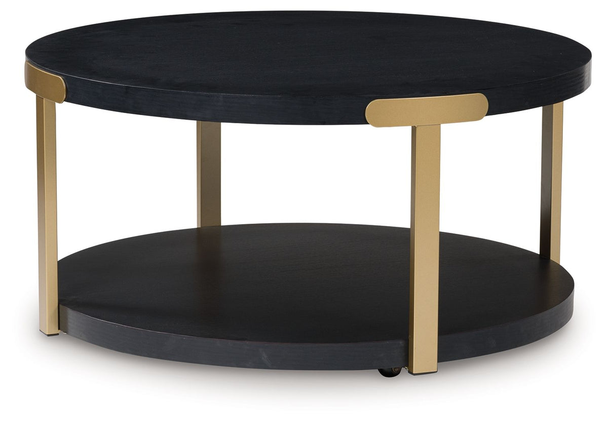 Shylore - Occasional Table Set (Set of 3) - Black / Brass Finish by Ashley – view 4