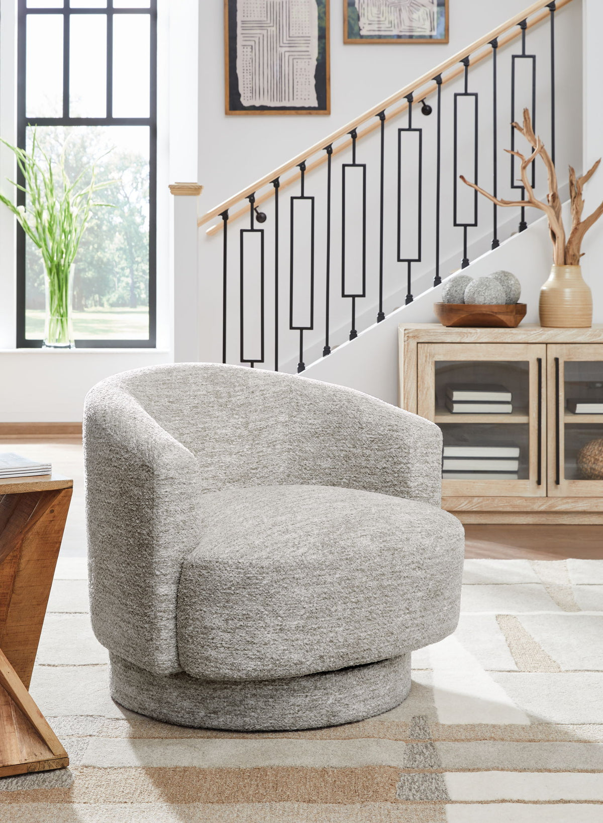 Wardsor - Swivel Chair - Stone by Ashley – view 4