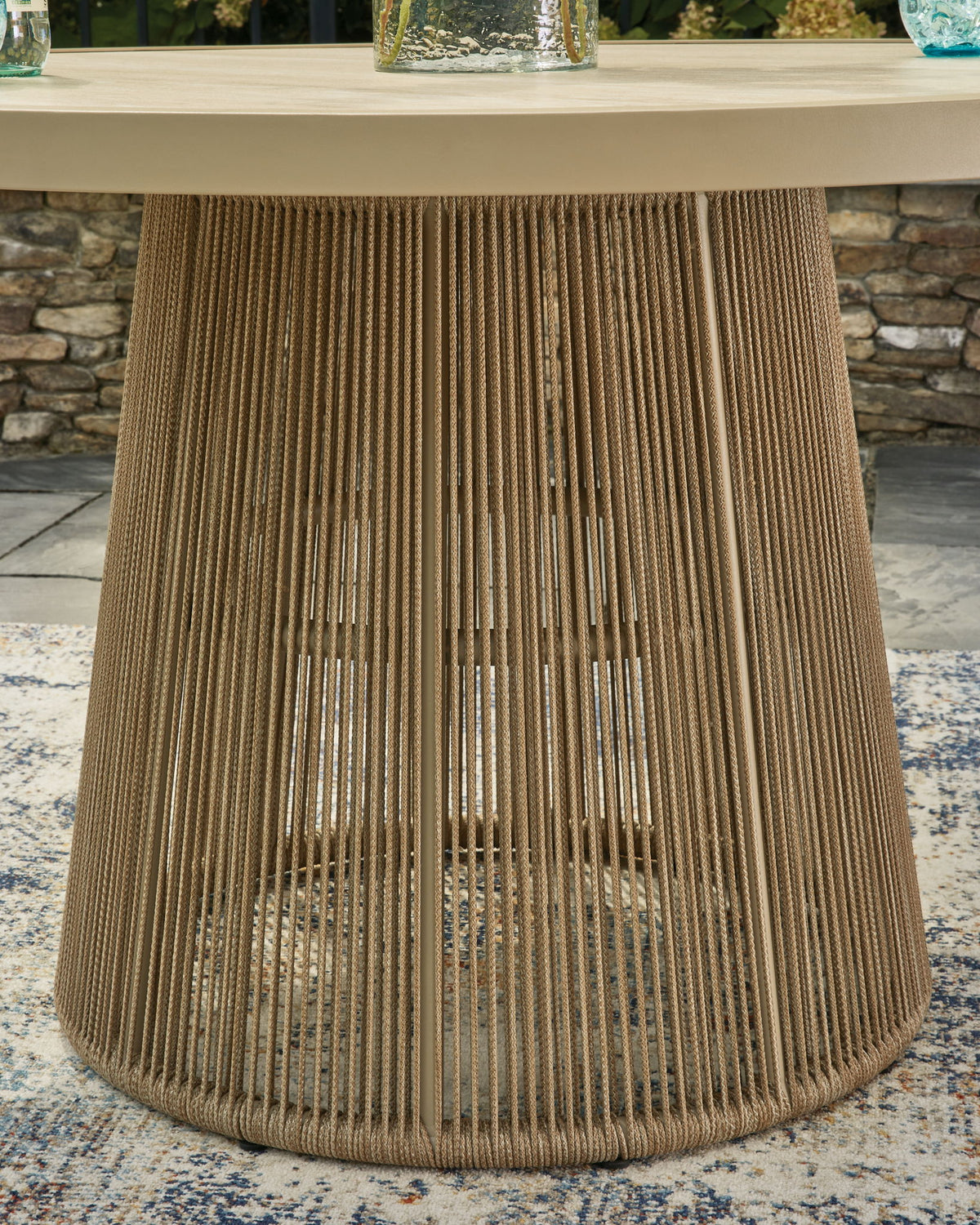 Orchard Beach - Outdoor Dining Table - Beige by Ashley – view 4