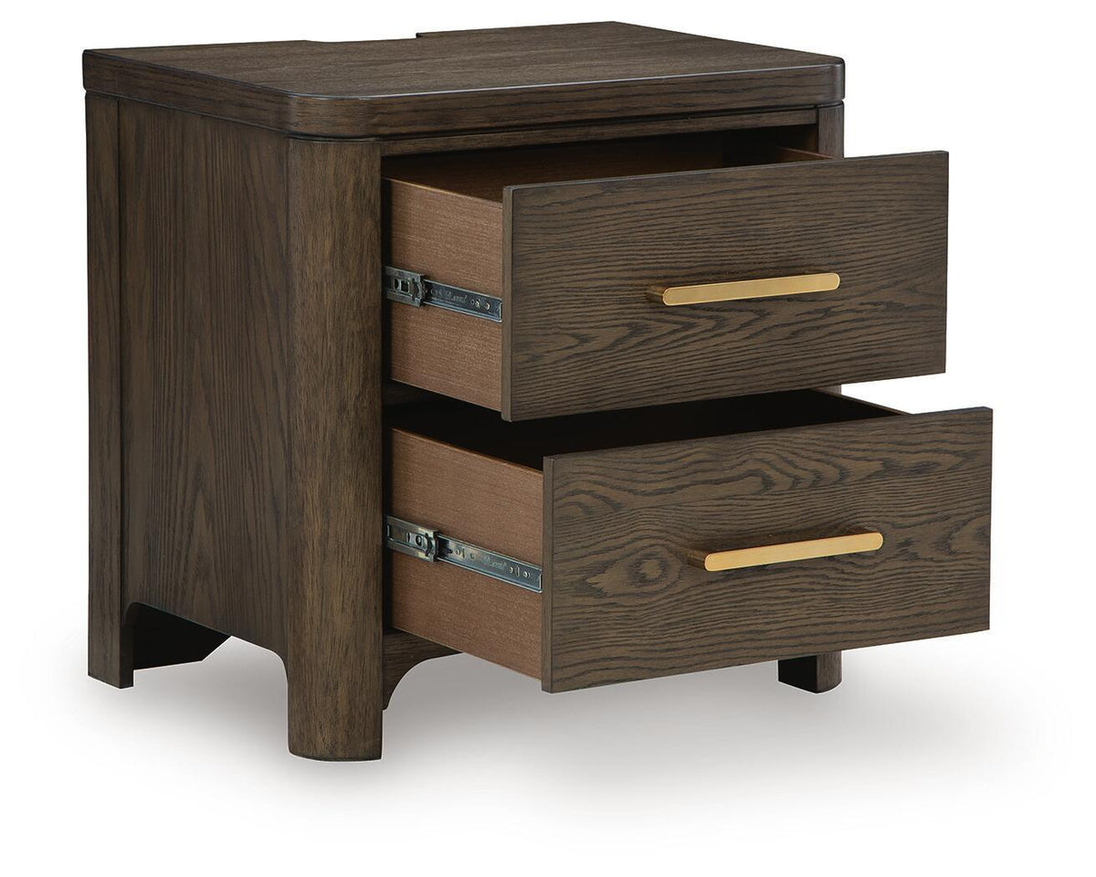 Radkin - Two Drawer Night Stand - Burnished Brown by Ashley – view 4
