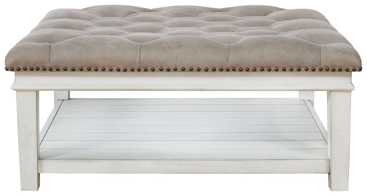 Kanwyn - Uph Ottoman Cocktail Table - Whitewash by Ashley – view 4