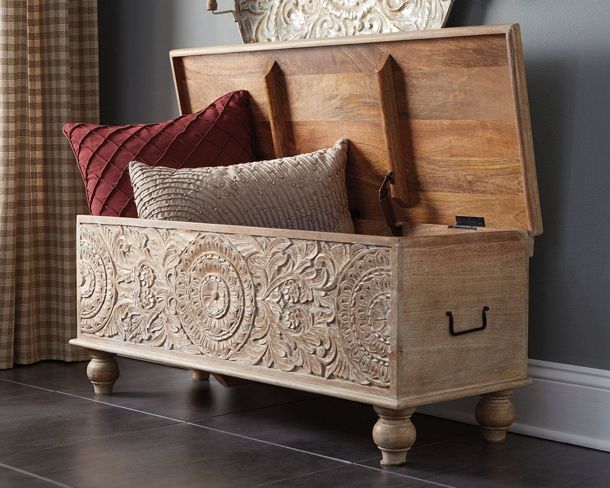 Fossil Ridge - Storage Bench - Beige by Ashley – view 4