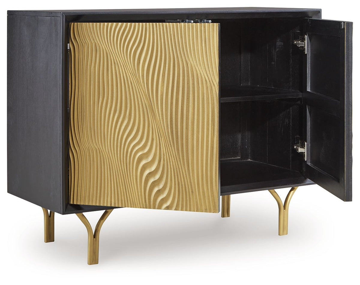 Tayner - Accent Cabinet - Black / Gold Finish by Ashley – view 4