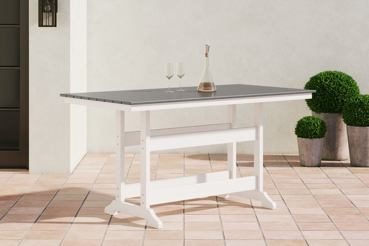 Transville - Rectangular Counter Table With Umbrella Option - Gray / White by Ashley – view 2