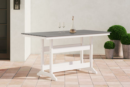 Transville - Rectangular Counter Table With Umbrella Option - Gray / White by Ashley – view 2