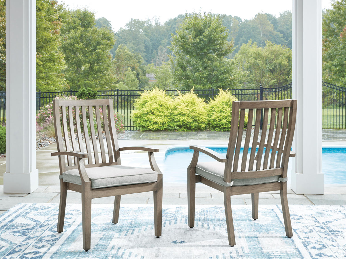 Rainier Ranch - Arm Chair With Cushion (Set of 2) - Brown / Beige by Ashley – view 2