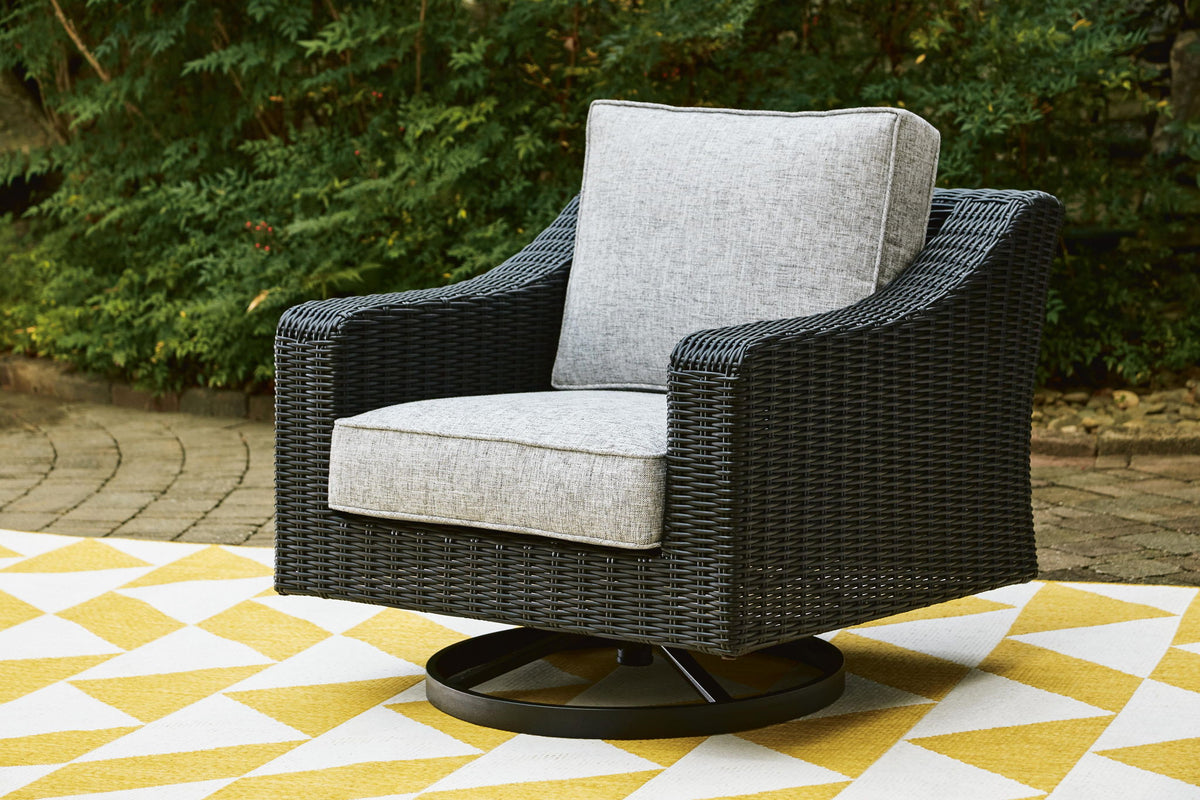 Beachcroft - Swivel Lounge Chair - Black / Light Gray by Ashley – view 2