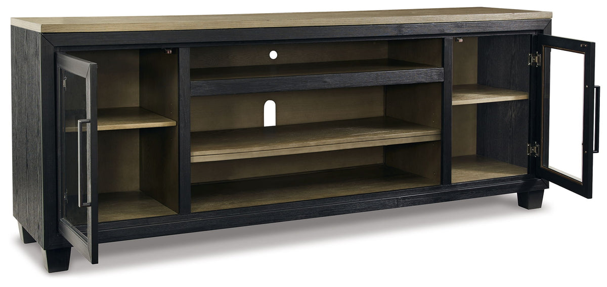 Foyland - XL TV Stand w/Fireplace Option - Black / Brown by Ashley – view 2