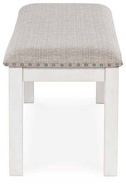 Robbinsdale - Large Upholstered Dining Room Bench - Antique White by Ashley – view 2
