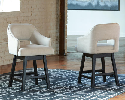Tallenger - Upholstered Swivel Barstool (Set of 2) by Ashley – view 4