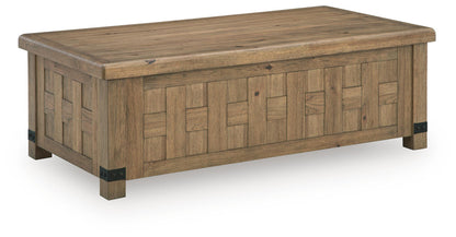 Ridgester - Lift Top Cocktail Table - Light Brown by Ashley – Cocktail Tables