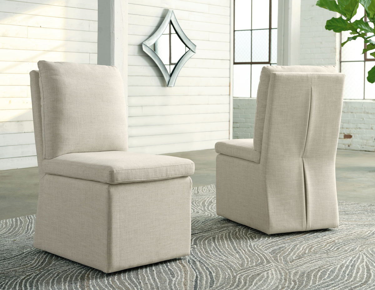 Krystanza - Dining UPH Side Chair (Set of 2) - Oatmeal by Ashley – view 2