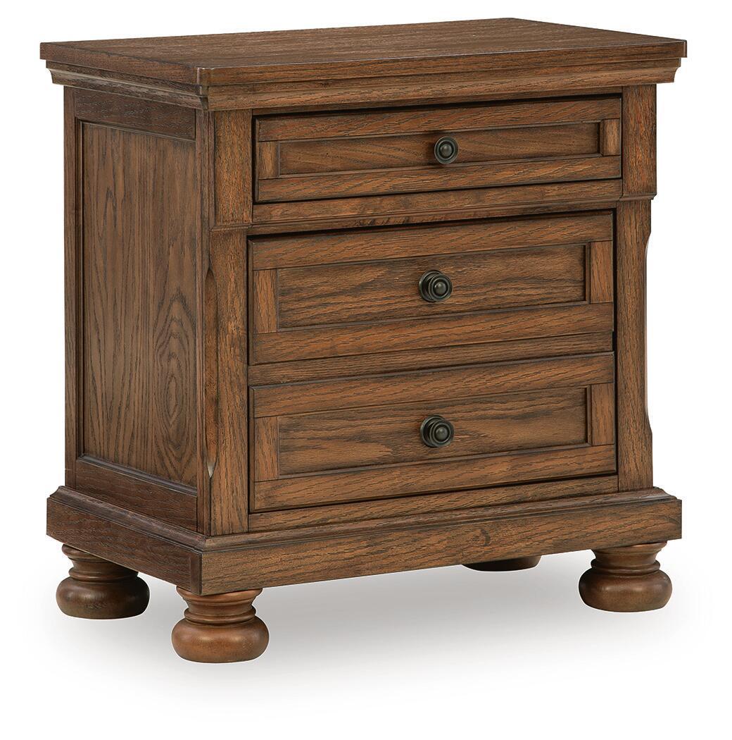 Zackaryn - Two Drawer Night Stand - Warm Brown by Ashley – Accent Nightstands