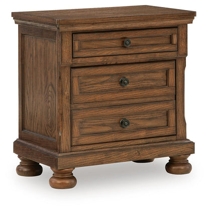 Zackaryn - Two Drawer Night Stand - Warm Brown by Ashley – Accent Nightstands