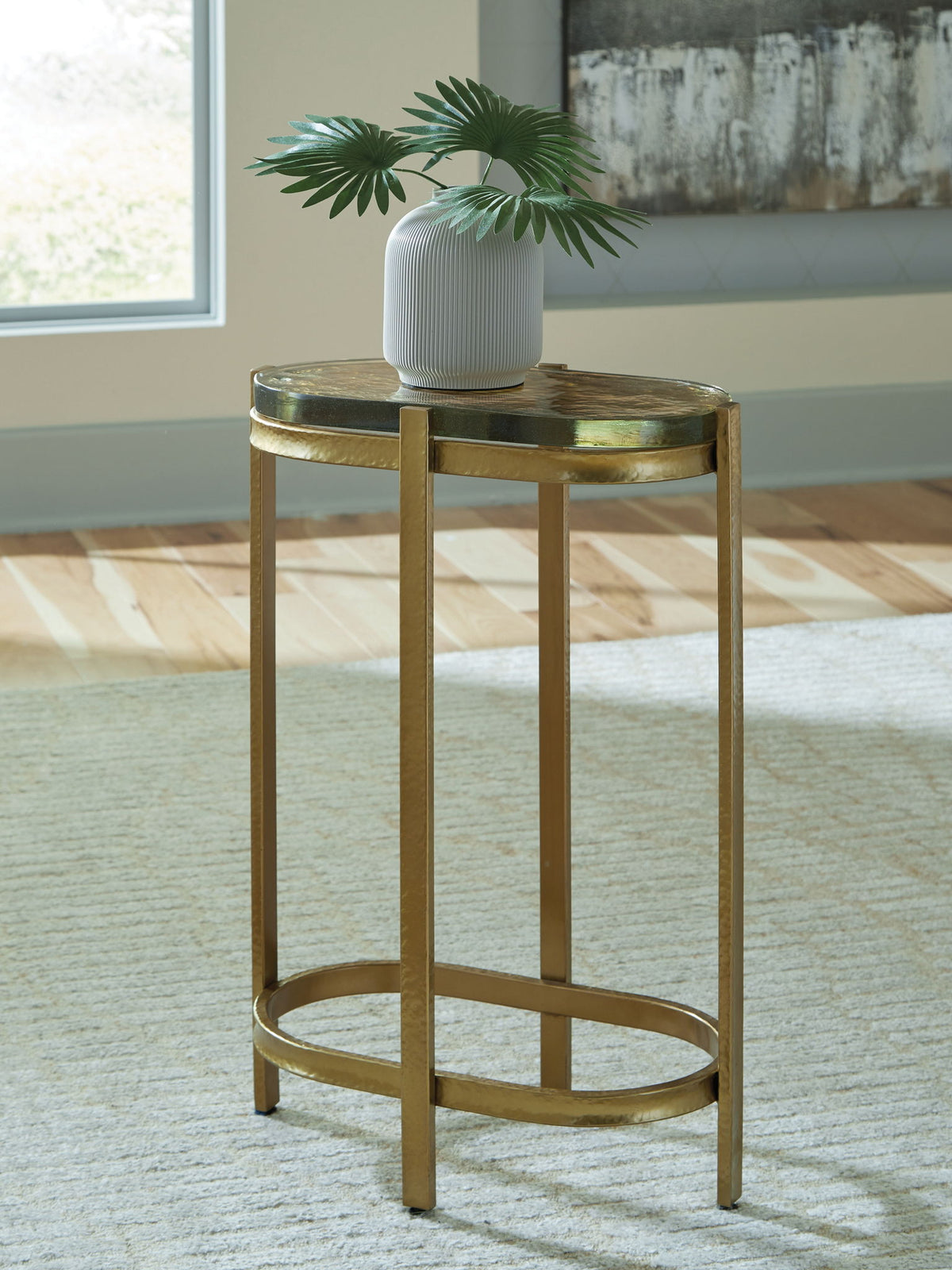 Porterville - Accent Table - Gold Finish by Ashley – view 2