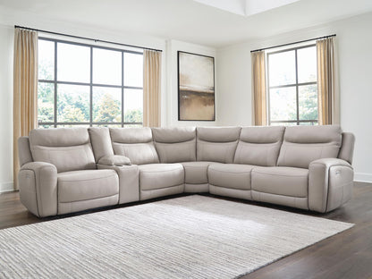 Gravier - 6-Piece Power Reclining Sectional With Storage Console - Gray – view 2