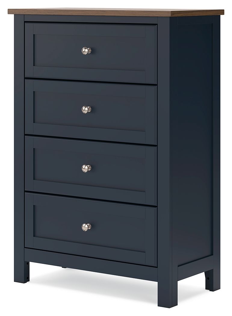 Landocken - Four Drawer Chest - Brown / Blue by Ashley – view 2