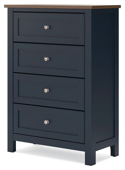 Landocken - Four Drawer Chest - Brown / Blue by Ashley – view 2