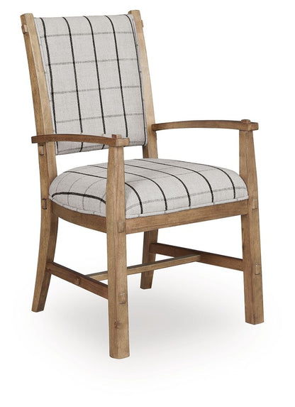 Ridgester - Dining Upholstered Arm Chair (Set of 2) - Light Brown – view 2