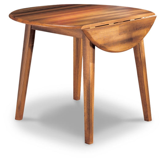 Berringer - Round DRM Drop Leaf Table - Rustic Brown by Ashley – Dining Tables