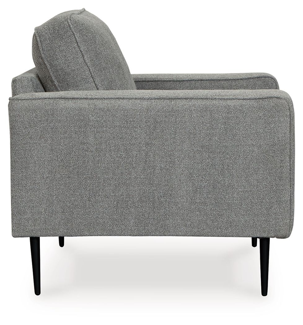 Hazela - 2 Pc. - Chair, Ottoman - Charcoal by Ashley – view 2