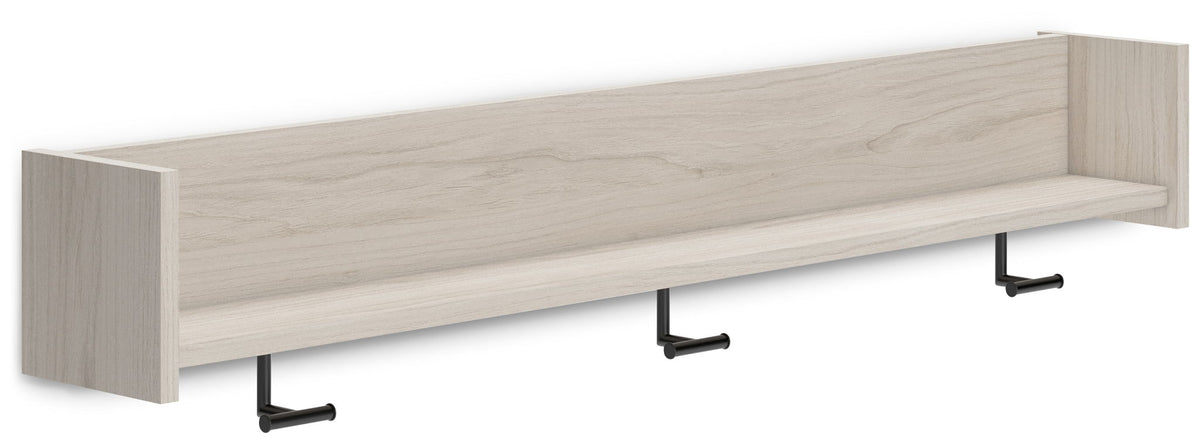 Socalle - Wall Mounted Coat Rack w/Shelf - Light Natural by Ashley – Wall Mounted Coat Racks
