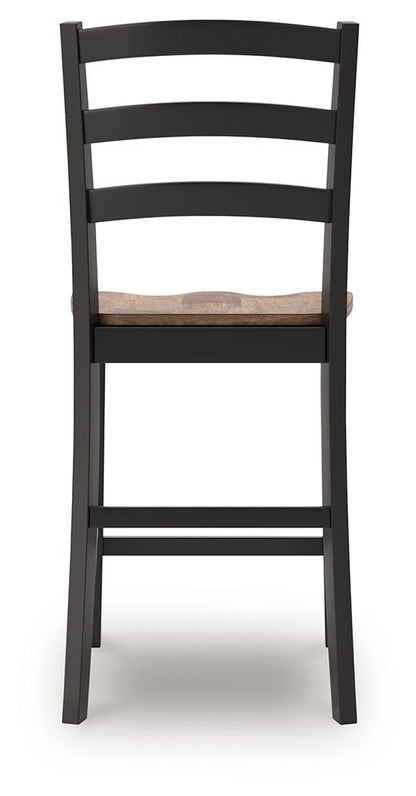 Wildenauer - Barstool (Set of 2) - Brown / Black by Ashley – view 2