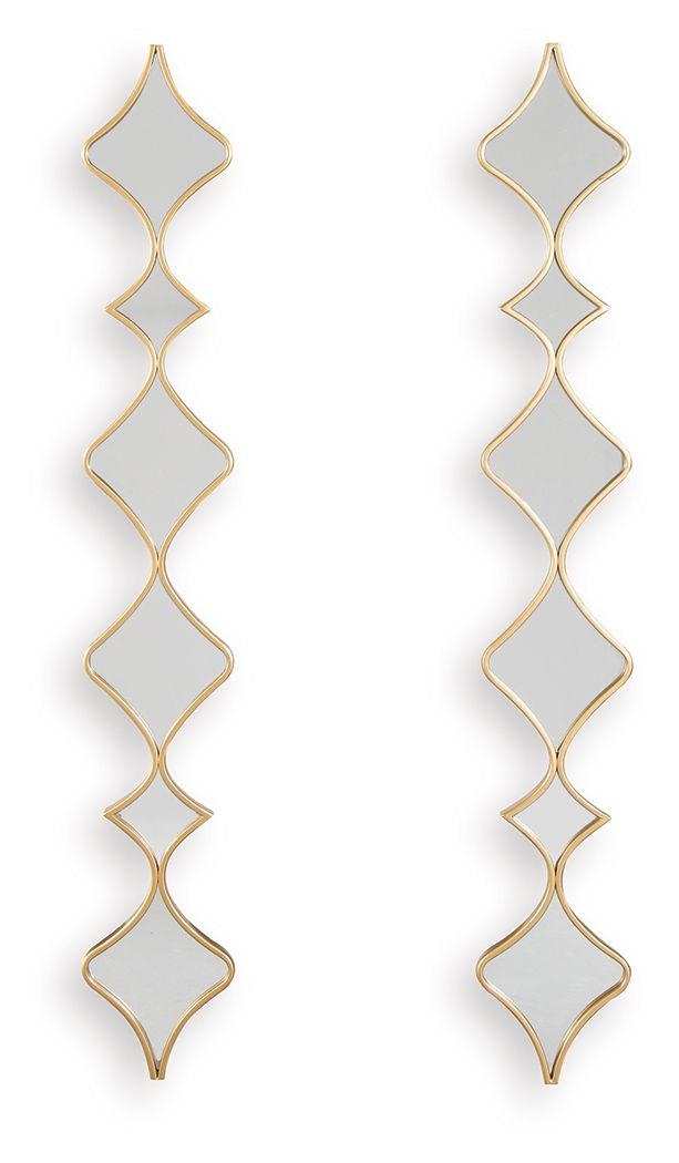 Harriswood - Accent Mirror Set (Set of 2) - Gold Finish by Ashley – Accent Mirrors