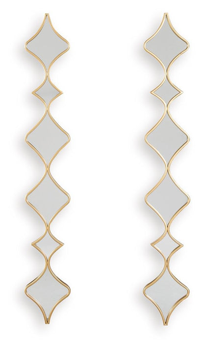 Harriswood - Accent Mirror Set (Set of 2) - Gold Finish by Ashley – Accent Mirrors