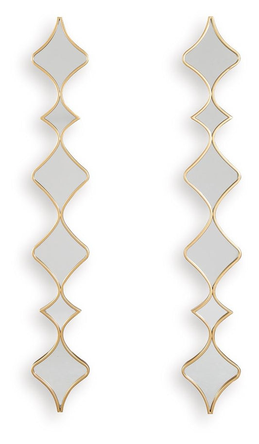 Harriswood - Accent Mirror Set (Set of 2) - Gold Finish by Ashley – Accent Mirrors