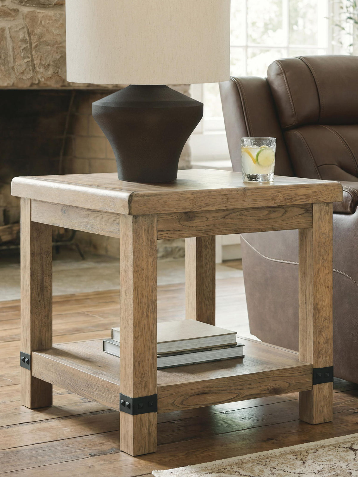 Ridgester - Rectangular End Table - Light Brown by Ashley – view 2