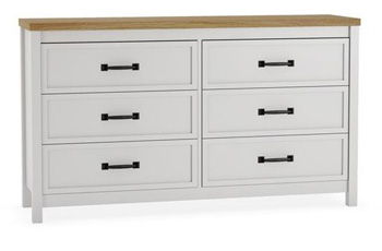 Kerisden - Six Drawer Dresser - White / Brown by Ashley – Dressers