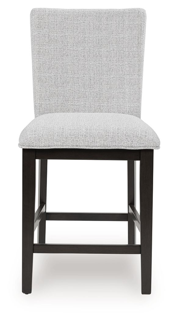 Neymorton - Upholstered Barstool (Set of 2) - Dark Grayish Brown by Ashley – view 2