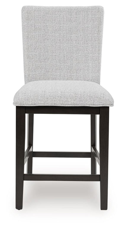 Neymorton - Upholstered Barstool (Set of 2) - Dark Grayish Brown by Ashley – view 2