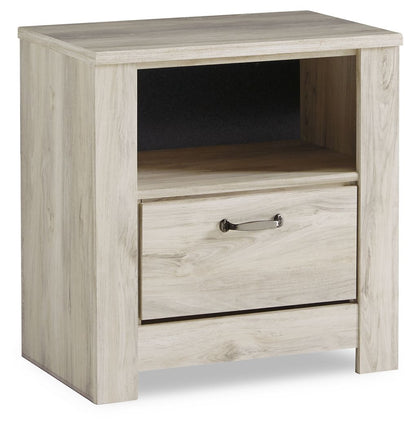 Bellaby - One Drawer Night Stand - Whitewash by Ashley – Accent Nightstands
