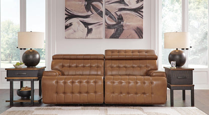 Temmpton - 2-Piece Power Reclining Sectional Loveseat - Chocolate by Ashley – view 2