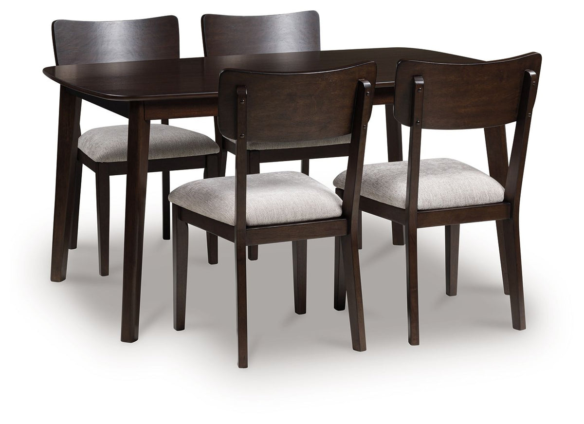 Shorbyn - Dining Room Table Set (Set of 5) - Merlot by Ashley – 5 Piece Dining Room Sets