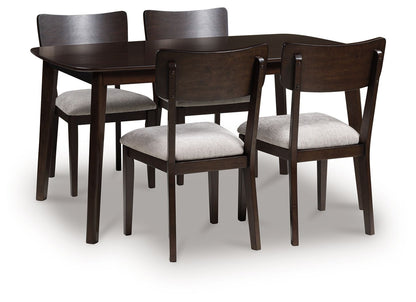 Shorbyn - Dining Room Table Set (Set of 5) - Merlot by Ashley – 5 Piece Dining Room Sets