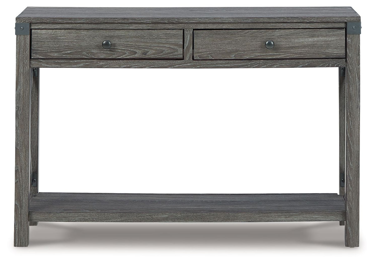 Freedan - Console Sofa Table - Grayish Brown by Ashley – view 2