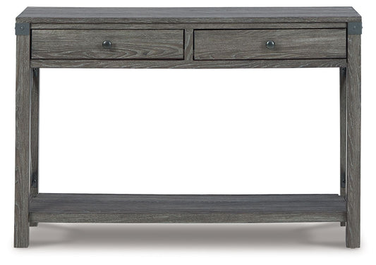 Freedan - Console Sofa Table - Grayish Brown by Ashley – view 2