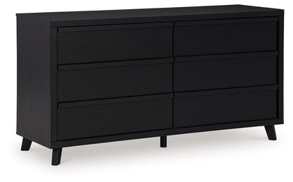 Danziar - Six Drawer Dresser - Black by Ashley – Dressers