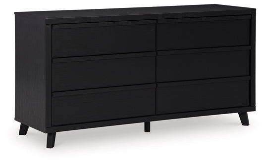 Danziar - Six Drawer Dresser - Black by Ashley – Dressers