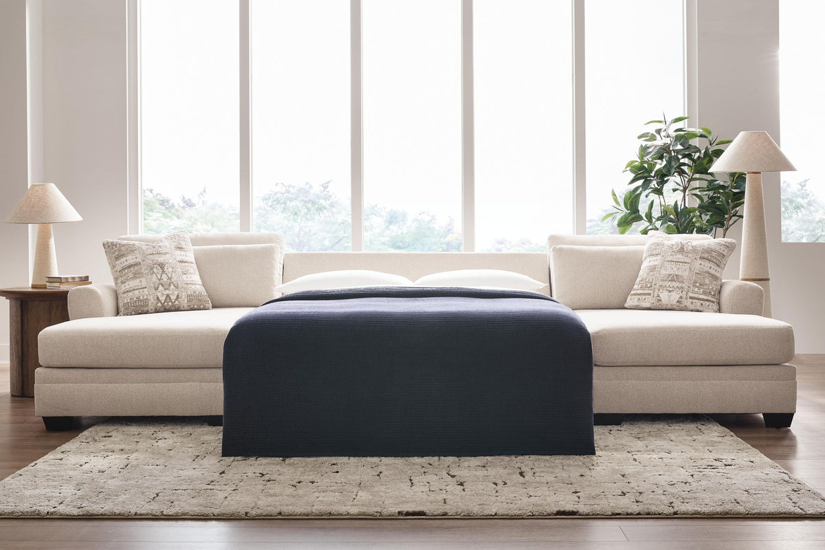 Mandi Point - 3-Piece Double Chaise Sleeper Sectional - Marble – view 2