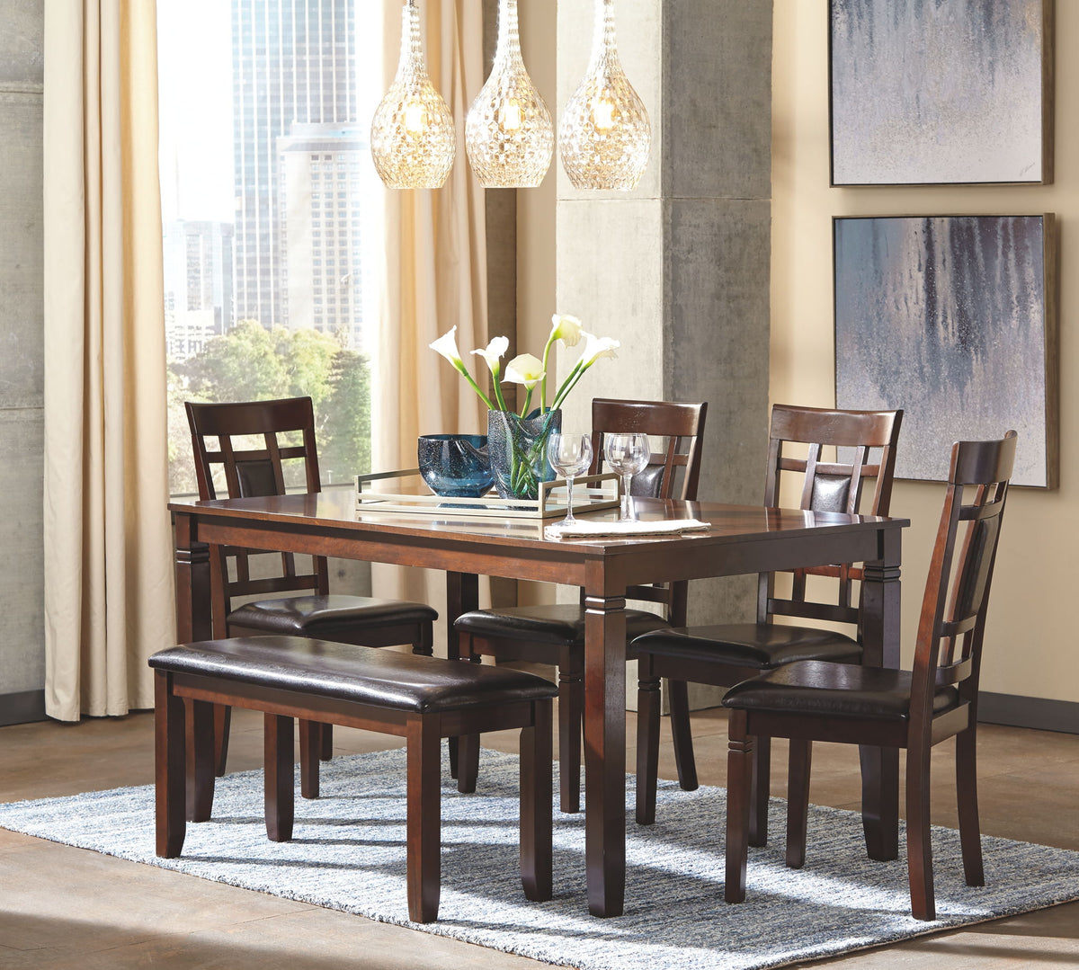 Bennox - Dining Room Table Set (Set of 6) - Brown by Ashley – view 2